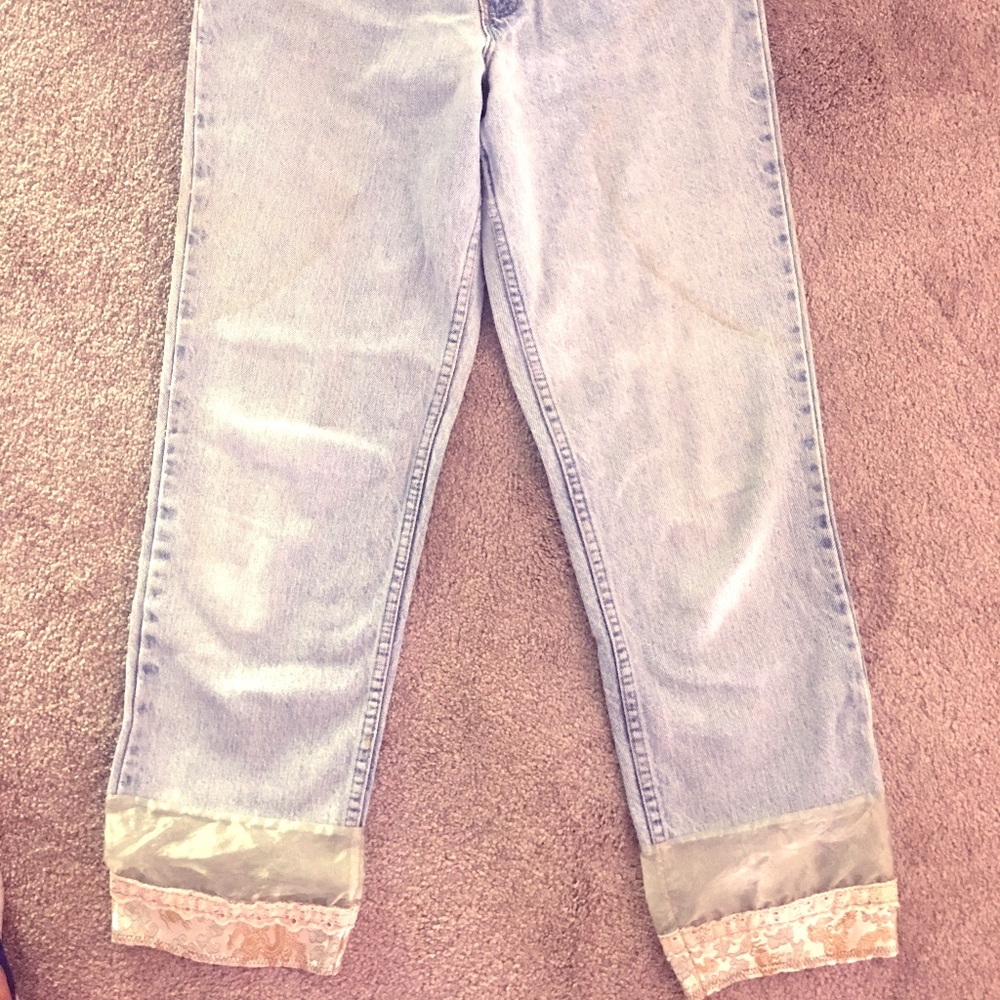 Gap Jeans With Custom Cuff Embellishment Size 8